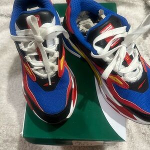 Puma Kids' Blue and Red Sneakers